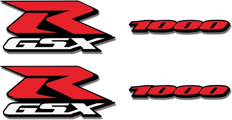 iTobest Suzuki GSXR 1000 Fairing Decal Sticker Compatible With 2005-2016 K5 K7 K9 Motorcycle GSX-R - Vinyl 6.69"x2.99" / 5.9"x0.74" (Black & Red) - Image 1