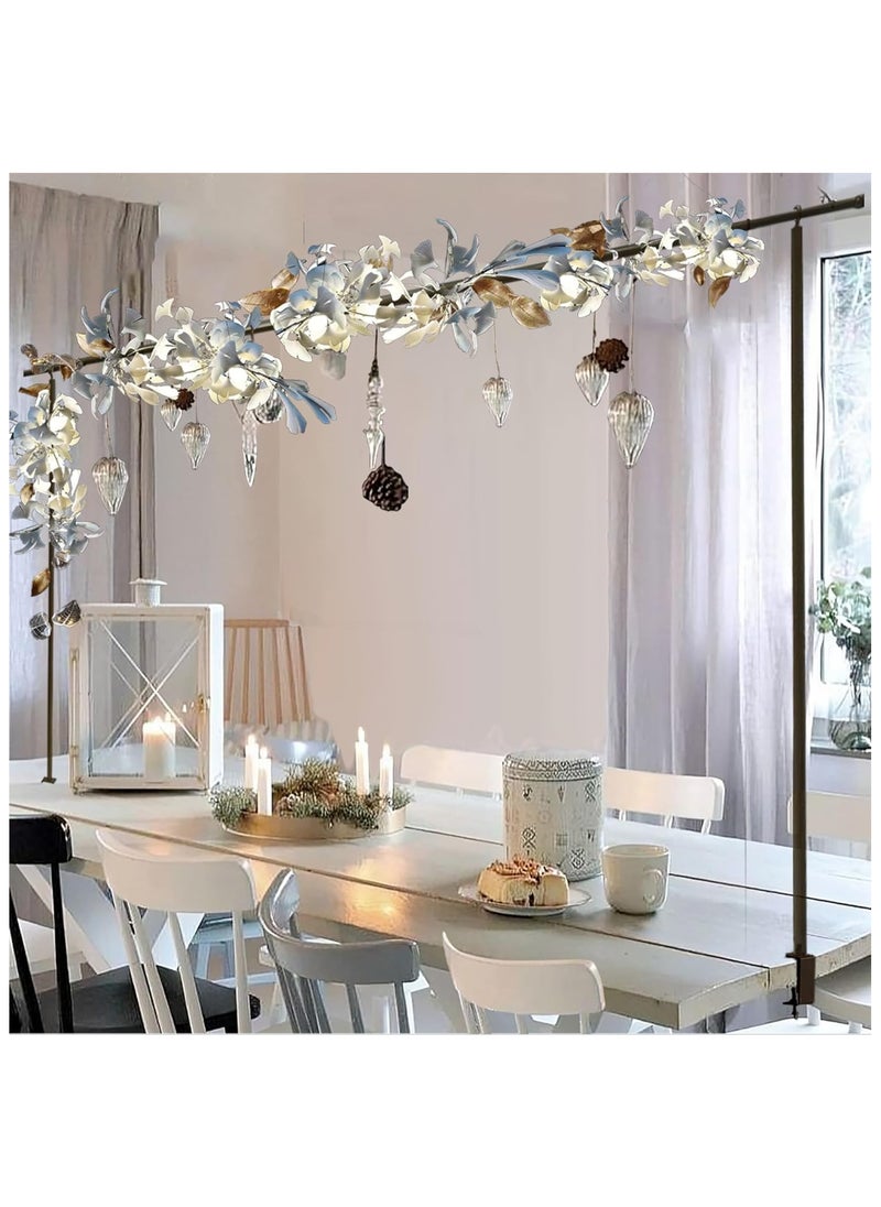 Over The Table Rod Stand with Clamps, Adjustable Table Arch Stand, 1.2m-2m Width, 1m Height, Balloon Table Stand, Decorated Flower Arch for Party Birthday Wedding, Black