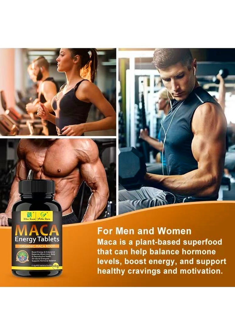 Wins Town 60-Tablet Natural Organic Maca Supplement | Boosts Men’s Vitality, Energy & Endurance  - Image 4
