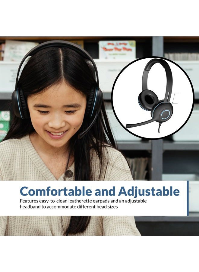 Cyber Acoustics Stereo USB Headset (AC-5008A), in-line Controls for Volume & Mic Mute, Adjustable Mic Boom for PC & Mac, Perfect for Classroom or Home - Image 3