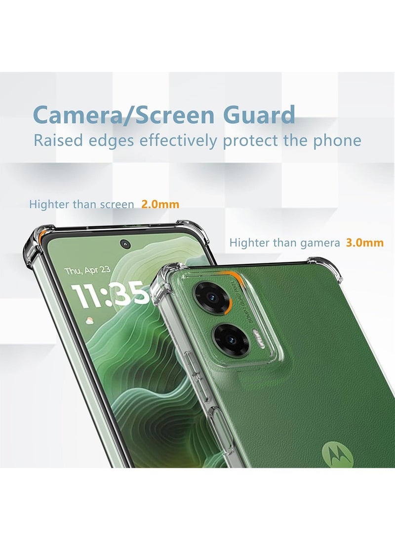 Techie Motorola Moto G35 TPU Bumper Corner Case with Camera Lens Protection Transparent Protective Back Cover - Image 2