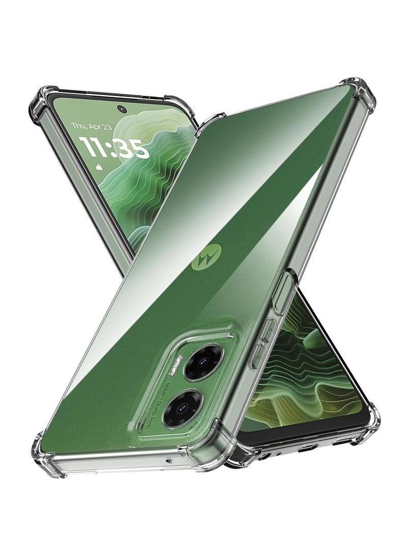 Techie Motorola Moto G35 TPU Bumper Corner Case with Camera Lens Protection Transparent Protective Back Cover - Image 1