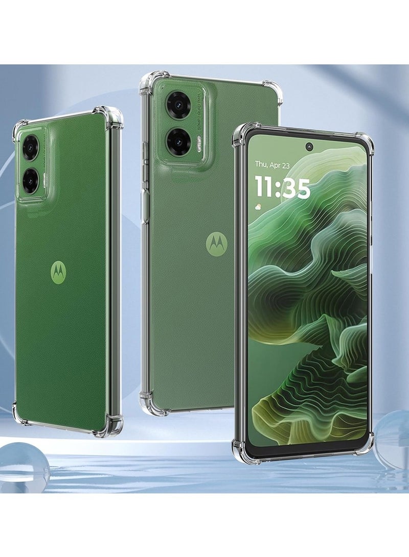 Techie Motorola Moto G35 TPU Bumper Corner Case with Camera Lens Protection Transparent Protective Back Cover - Image 3