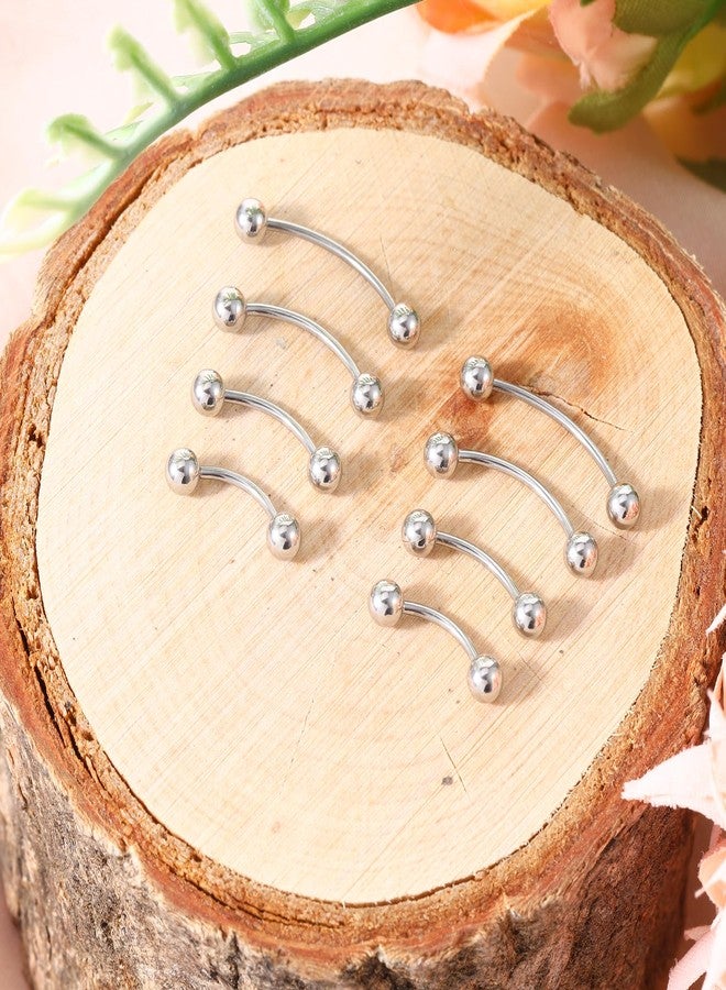 Yolev 8 Pcs 20G Curved Barbell Piercing Jewelry Stainless Steel Eyebrow Jewelry 4 Sizes Vertical Labret Lip Jewelry Eyebrow Piercing Belly Button Ring Eyebrow Ring For Women (6mm 8mm 10mm 12mm) - Image 5