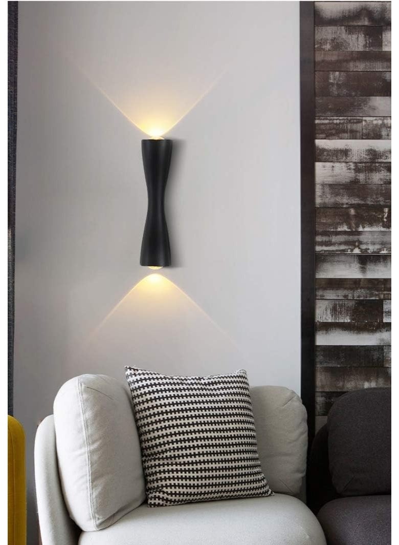 AFN Modern wall mounted light fixture with sculpted hourglass form, dual direction illumination for living space, hallway or lounge, decorative accent lighting that complements ceiling light and modern ceiling lighting layouts - Image 1
