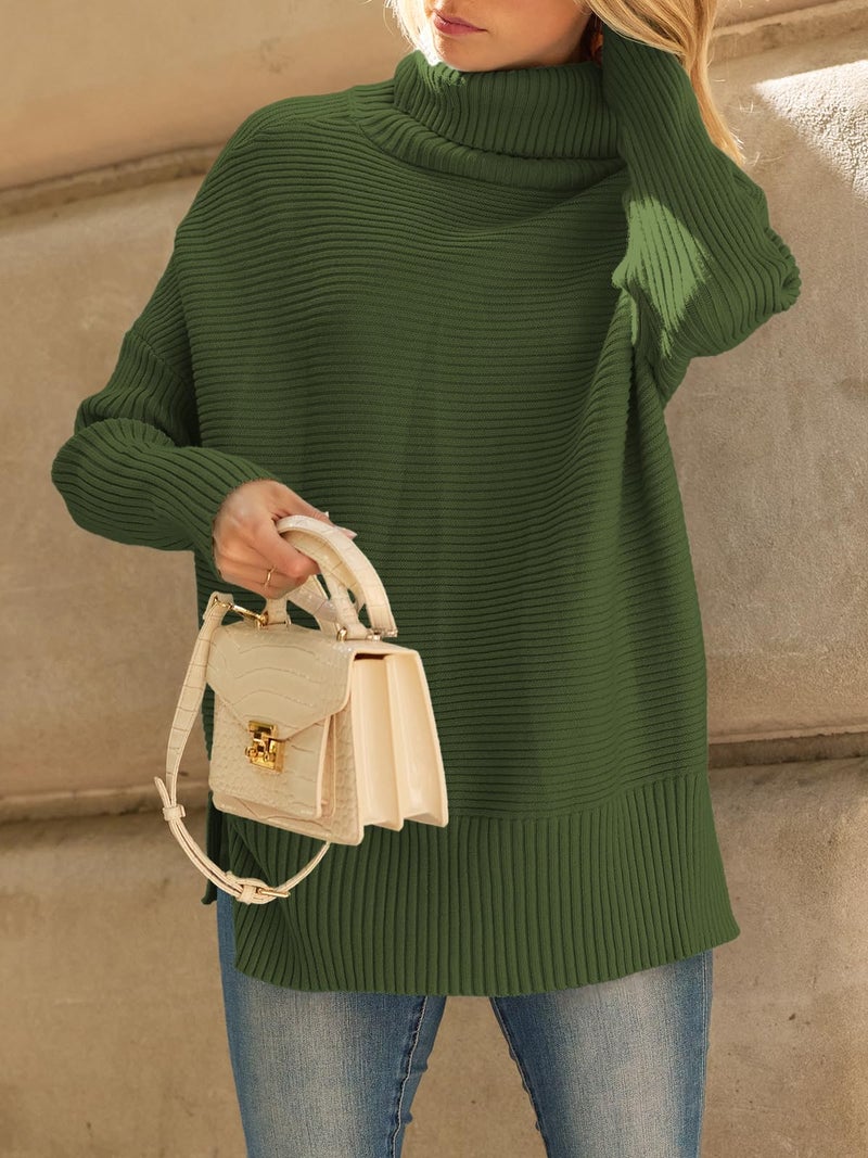 LILLUSORY Womens Turtleneck Oversized Tunic Early Fall Fashion Must Have Sweaters 2025 Casual Long Pullover Plus Size Winter Cute Poncho Cozy Work Old Money Clothes Outfits Clothing Tops Leggings - Image 5