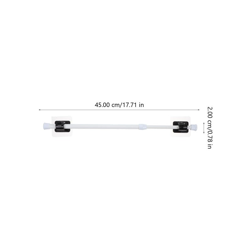 Adjustable Tension Shower Curtain Rod Set 4 Telescoping Poles 8 Black No Drill Hooks - Image 3