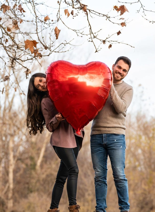 Haolongfa Red Heart Balloons, 4 Pcs 32 Inch Valentines Balloons, Large Red Heart Foil Balloons, Romantic Heart Shaped Balloons, Mylar Balloons for Valentine's Day Wedding Engagement Party Decorations - Image 3