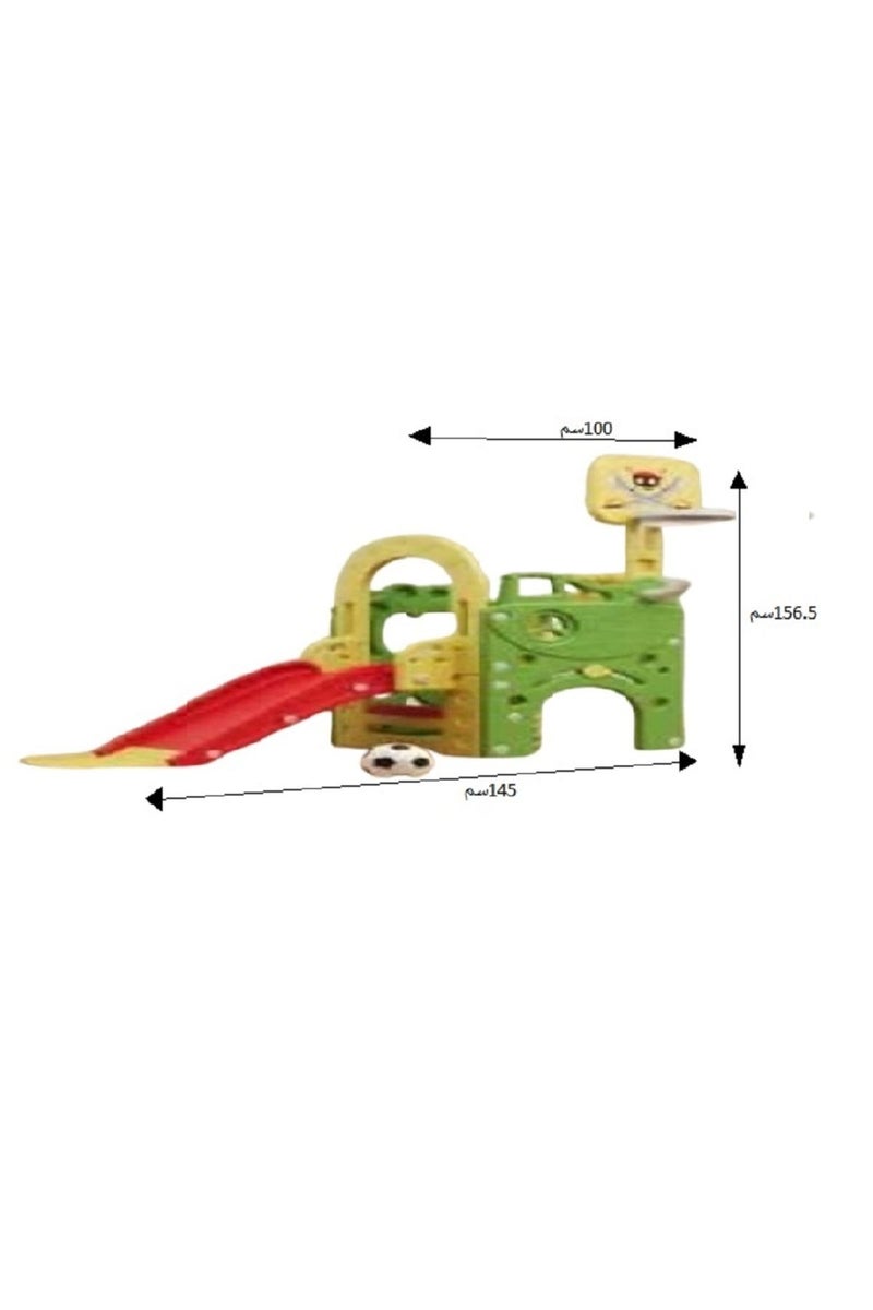 فول جوي مجموعة ألعاب زحليقة مع منزل وحلقة كرة سلة وكرة قدم ولوح طاولة،مجموعة ملعب داخلي وخارجي للأطفال الصغار،مجموعة ألعاب تسلق للأطفال - Image 1