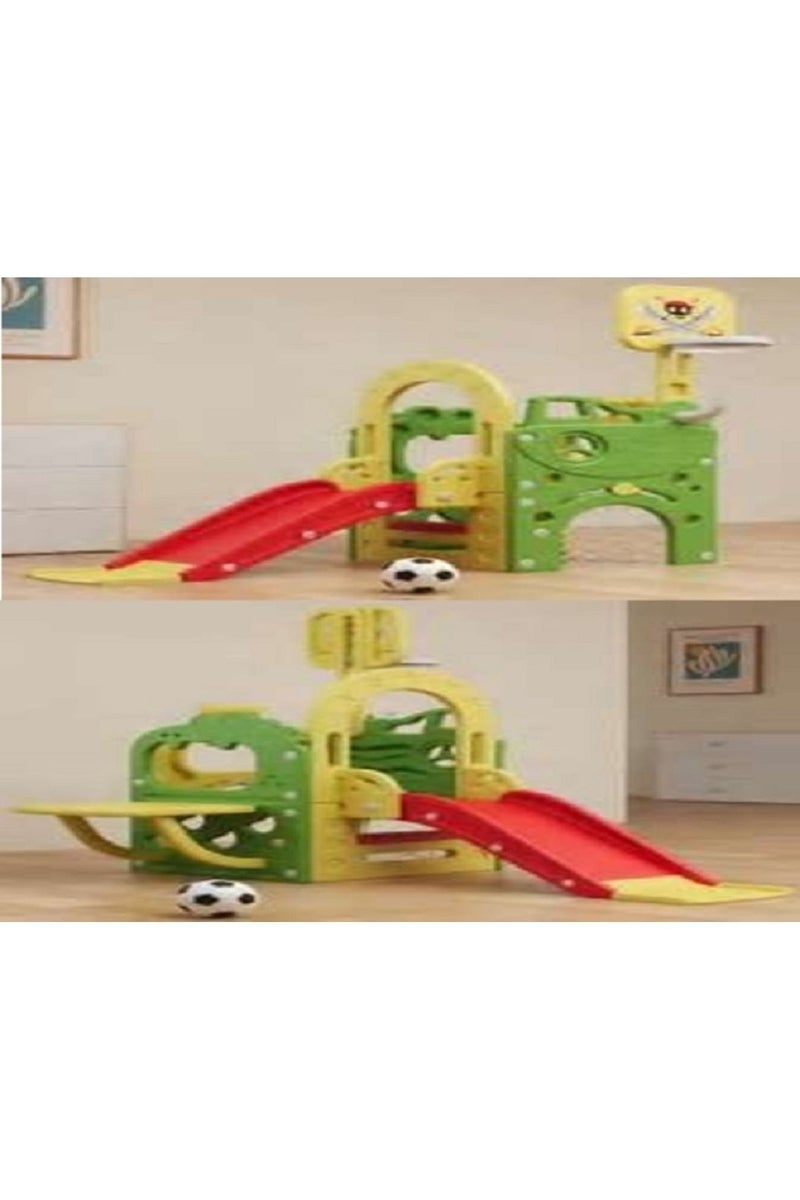 فول جوي مجموعة ألعاب زحليقة مع منزل وحلقة كرة سلة وكرة قدم ولوح طاولة،مجموعة ملعب داخلي وخارجي للأطفال الصغار،مجموعة ألعاب تسلق للأطفال - Image 3