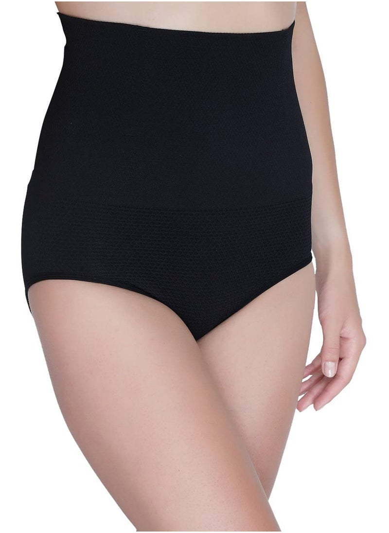 Glamroot - Women's High Waist Tummy Control / Tummy Tucker Shapewear Panty, Black - Image 1