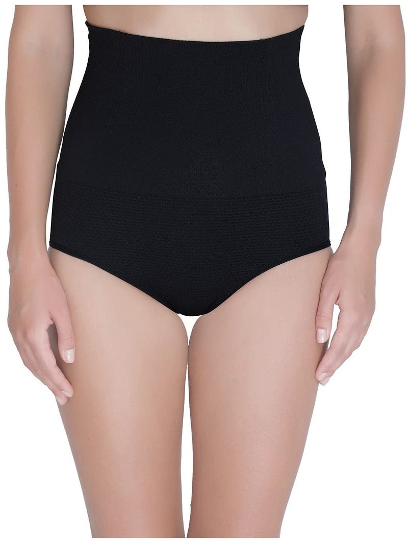 Glamroot - Women's High Waist Tummy Control / Tummy Tucker Shapewear Panty, Black - Image 1