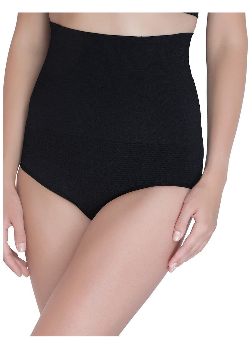Glamroot - Women's High Waist Tummy Control / Tummy Tucker Shapewear Panty, Black - Image 1