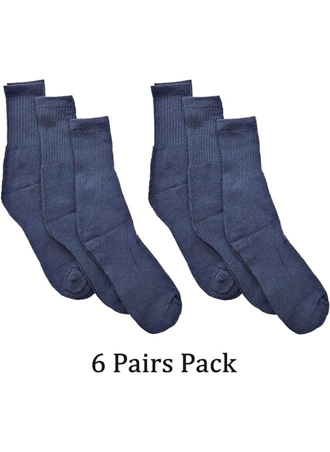 Tango - Men's Everyday Cushion Comfort Crew Socks - Multipack - Free Size EU 40-46 (ALL NAVY - 6 Pairs Pack, 6) - Image 1