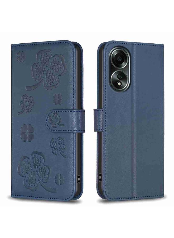 S-TOP Case For OPPO A98 5G Four-leaf Embossed Leather Phone Case - Image 1