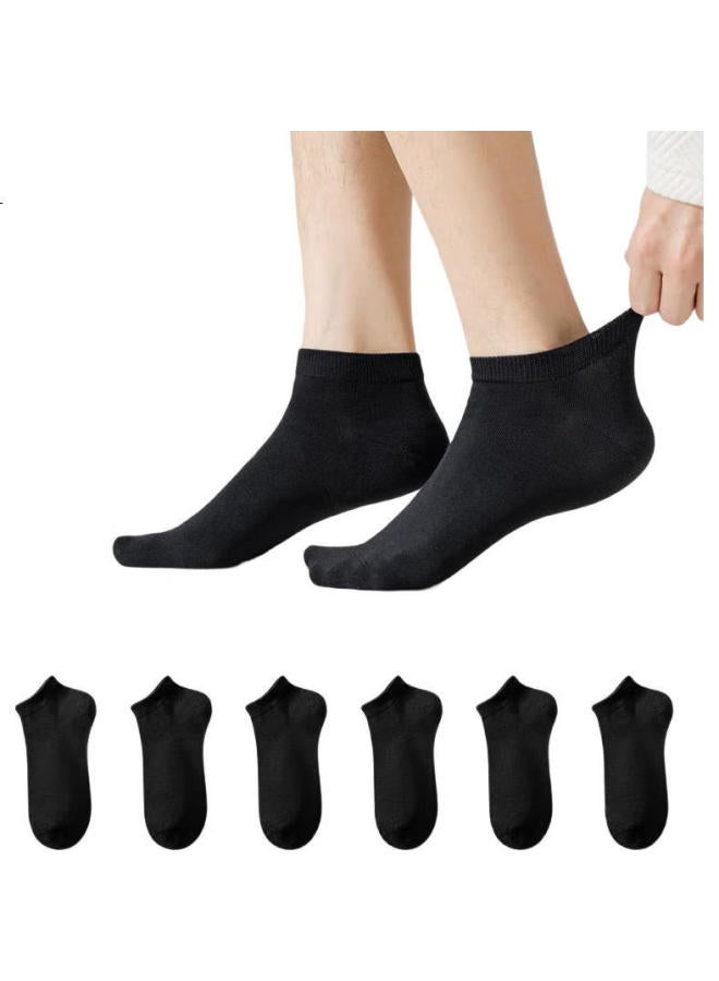 Joae Men'S Socks 7A Antibacterial Summer Boat Socks Short Socks Anti-Odor Sweat-Absorbing Sports Socks 6 Pairs - Image 1