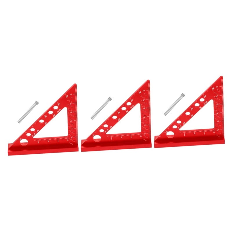 أداة مربعة POPETPOP (3 قطع) للقياسات الدقيقة، مسطرة زاوية قائمة، تصميم خفيف للاستخدام في مشاريع النجارة والبناء. - Image 1