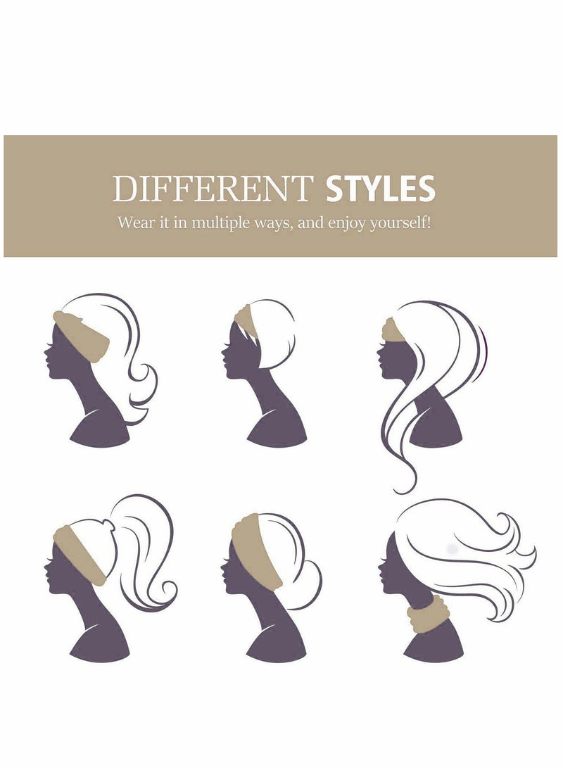 SOLARAE 2 Pack Wide Headbands for Women, Boho Knotted Sweat on-Slip Fashion Hair Bands, Head Wraps Elastic Soft Cotton Cloth Turbans Bandana for Yoga, Running, Sport - Image 5