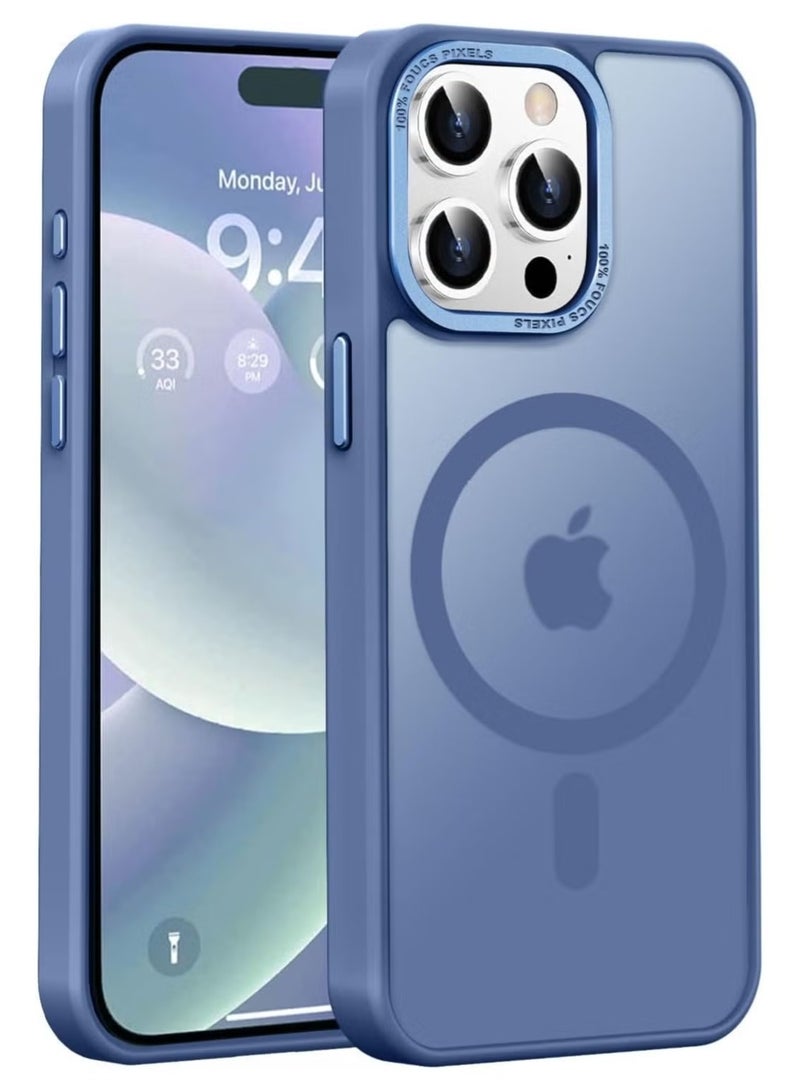 جراب مغناطيسي لهاتف iPhone 12 Pro/12 Pro مقاس 6.1 بوصة، جراب هاتف شفاف غير لامع، رفيع، مقاوم للصدمات، مضاد للأصفر، مناسب للنساء والرجال والفتيات والأولاد (أزرق سييرا) - Image 1