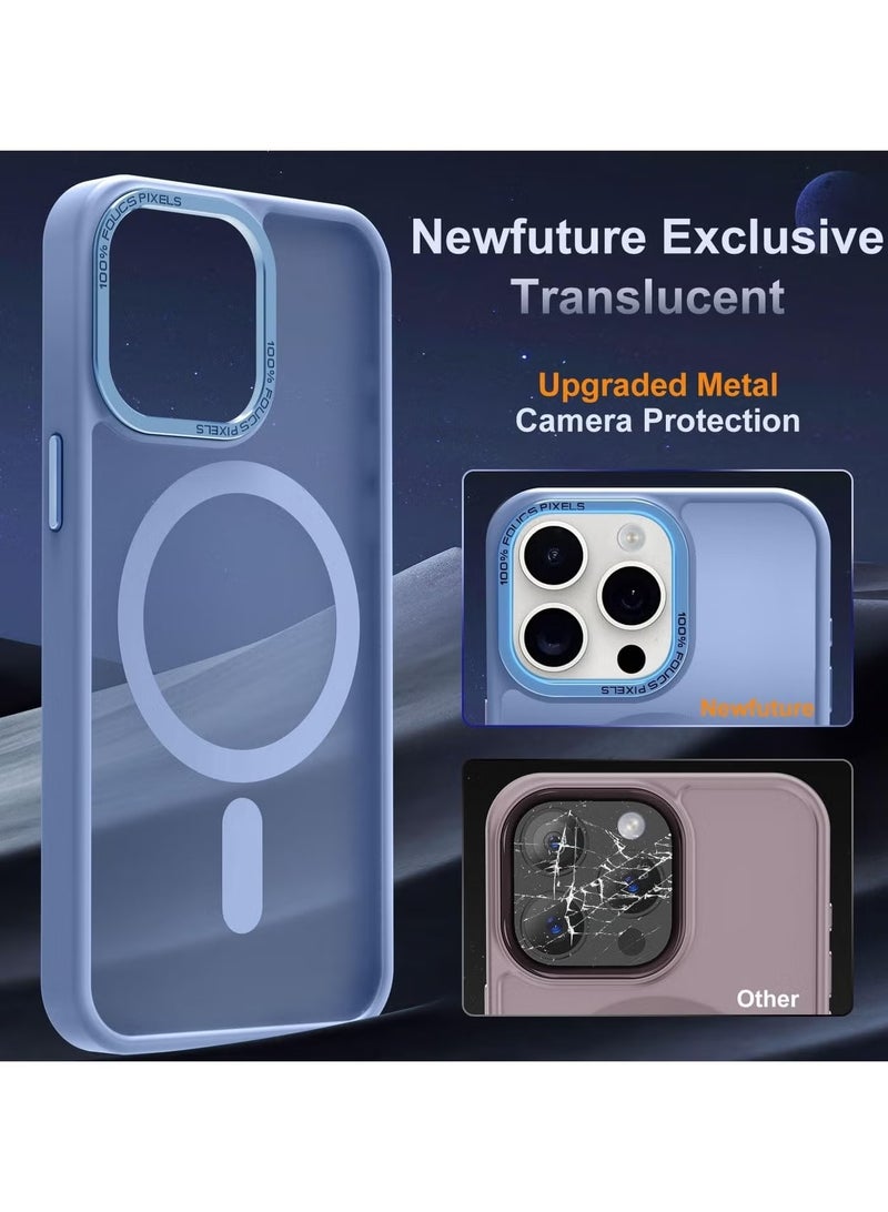 جراب مغناطيسي لهاتف iPhone 12 Pro/12 Pro مقاس 6.1 بوصة، جراب هاتف شفاف غير لامع، رفيع، مقاوم للصدمات، مضاد للأصفر، مناسب للنساء والرجال والفتيات والأولاد (أزرق سييرا) - Image 4