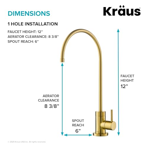 KRAUS Purita 100% Lead-Free Kitchen Water Filter Faucet in Brushed Brass, FF-100BB - Image 4