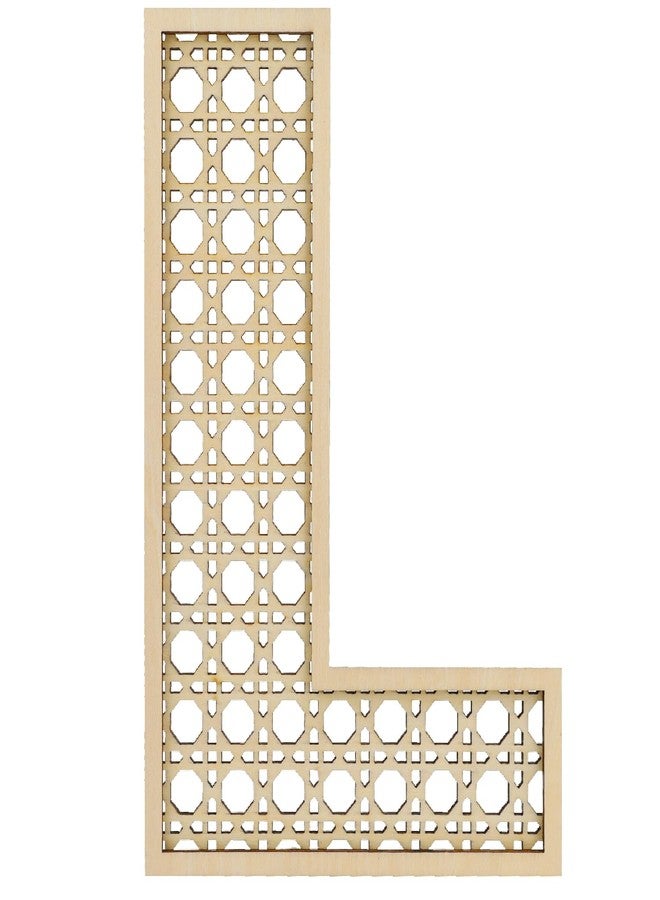 Ethanberg Wooden Rattan Letter L, Boho Nursery Decor Rattan Wood Baby Letters for Baby Shower Wedding Bedroom, 8 Inch Large Rustic Alphabet Letters Home Decoration - Image 1