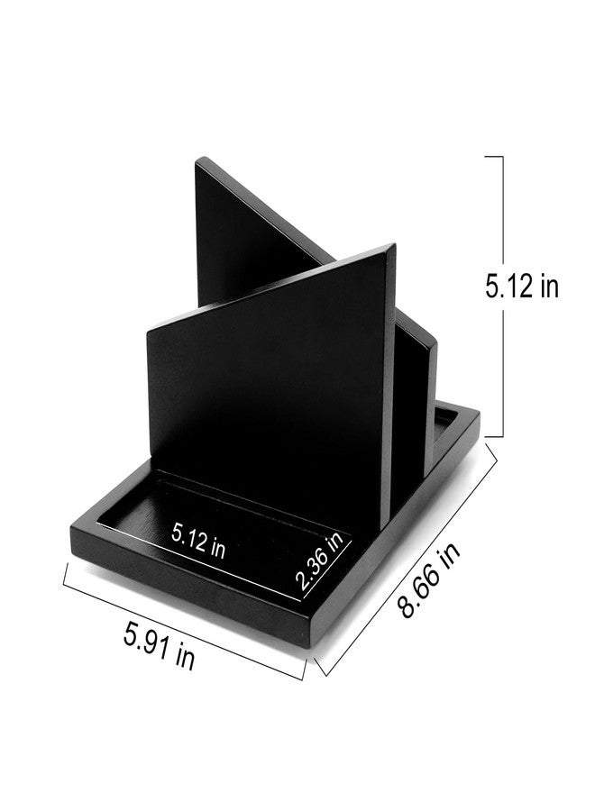 EVERBBKING Wooden Napkin Holder Rotating Napkin Dispenser with Spice shaker Caddy Large capacity for Table, Kitchen Countertop, Dining Table Decor (black) - Image 3