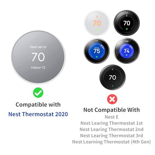 Petrichor Nest Thermostat Trim Kit - Compatible with Google Nest Thermostat 2020, Easy to Install - Snow - Image 2