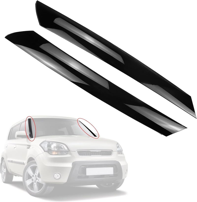 USTAR Black Windshield Pillar Trim Panel Molding for Kia Soul 2010-2013 - Image 1