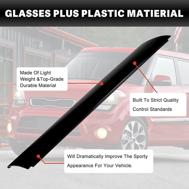 USTAR Black Windshield Pillar Trim Panel Molding for Kia Soul 2010-2013 - Image 3