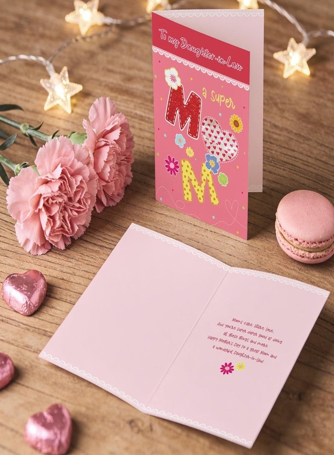 Ogeby Funny Daughter-in-law Mother's Day Card, Pink Mothers Day Card for Daughter In Law, Supermom Care Share Love - Image 5