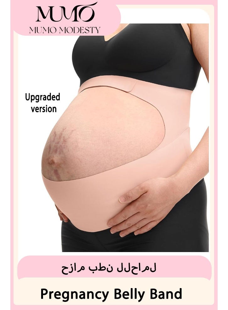 MUMO Pregnancy Belly Band, Support Maternity Belly Band, Invisible Pregnancy Belt for Back, Abdomen & Waist Support - Image 1
