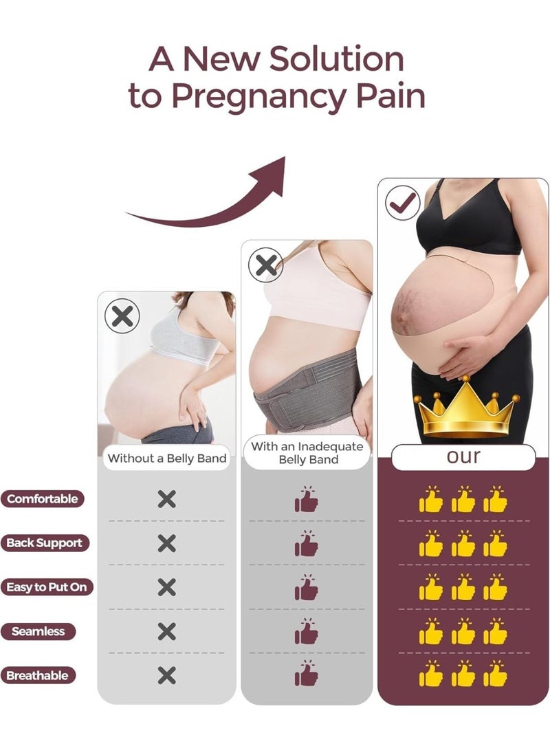 MUMO Pregnancy Belly Band, Support Maternity Belly Band, Invisible Pregnancy Belt for Back, Abdomen & Waist Support - Image 2