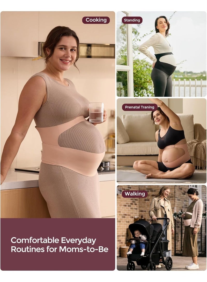 MUMO Pregnancy Belly Band, Support Maternity Belly Band, Invisible Pregnancy Belt for Back, Abdomen & Waist Support - Image 4