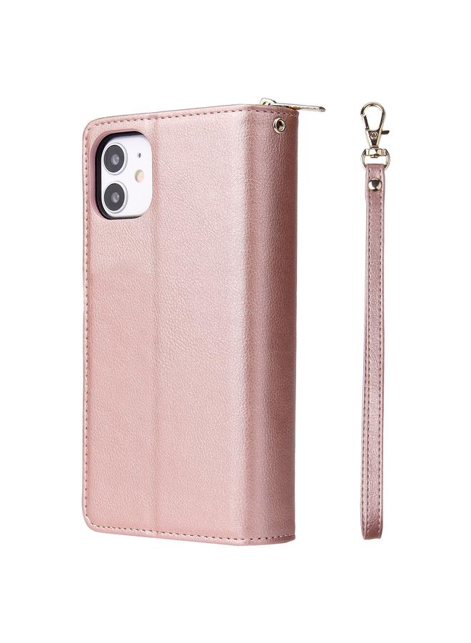Zaboon Case For iPhone 11 Pro Zipper Wallet Bag Horizontal Flip PU Leather Case with Holder & 9 Card Slots & Wallet & Lanyard & Photo Frame - Image 3
