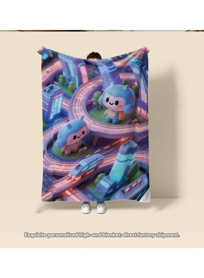 عام بطانية رقيقة من الفانيلا (حرارة ومريحة، ومناسبة للنوم واستخدام اللعبة والغبار والرمل) 150 سم * 200 سم - 846 - Image 1