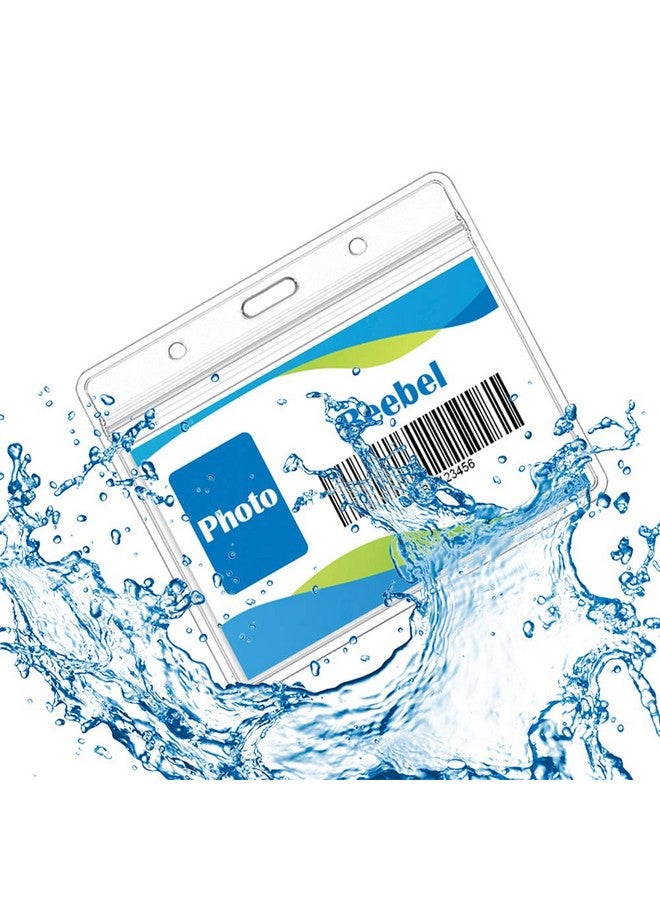 Beebel Lanyards With Id Holder 50 Pcs Clear Plastic Horizontal Waterproof Ziplock Id Nametag Holder Bulk Lanyard Clip Name Tag Badge Holder - Image 4