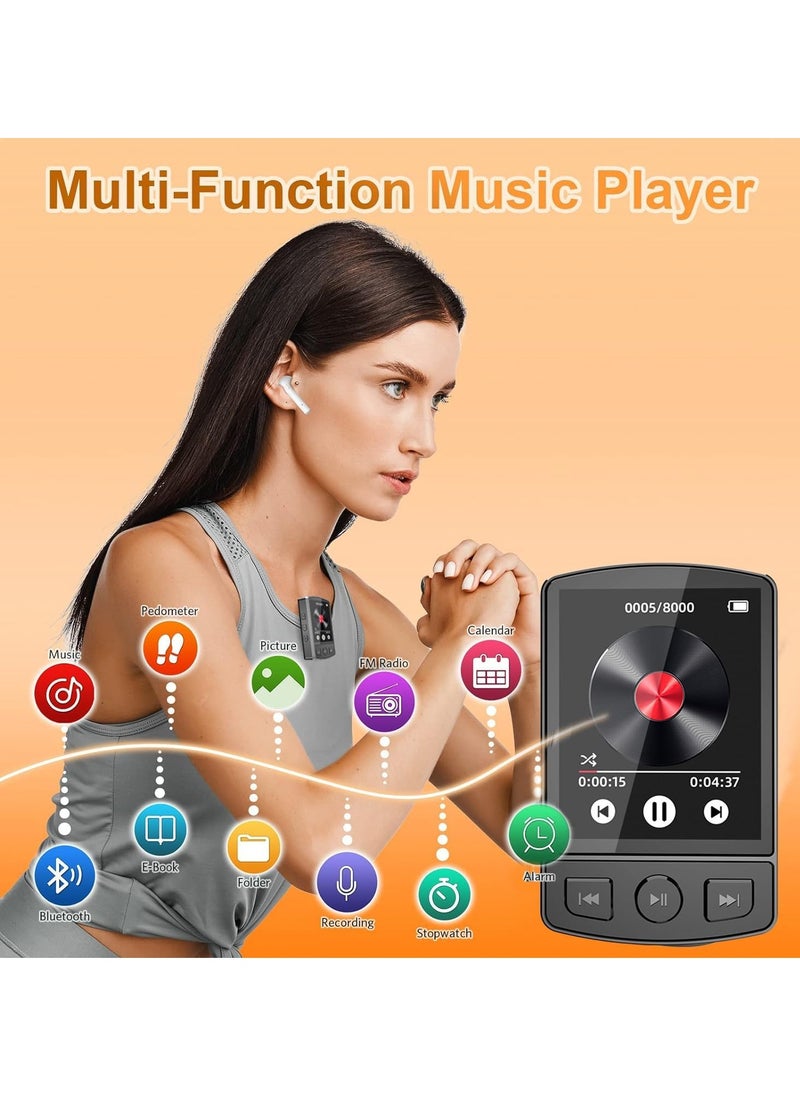 General 32GB Mp3 Player with Clip, Portable Mp3 Mp4 Music Player with Bluetooth 5.0, 1.8-Inch HD Full Touch Screen, Voice Recorder, High Fidelity Lossless Sound Music Player with HD Speaker  - Image 5