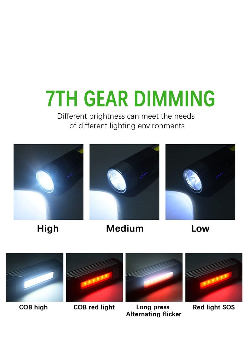 Generic - USB Rechargeable Torch, Mini LED Torch Light, Super Bright IP65 Waterproof Torch, 7 Modes with Ideal Flashlight for Camping, Emergency, Indoor and Outdoor Use [Energy Class A+++] - Image 1