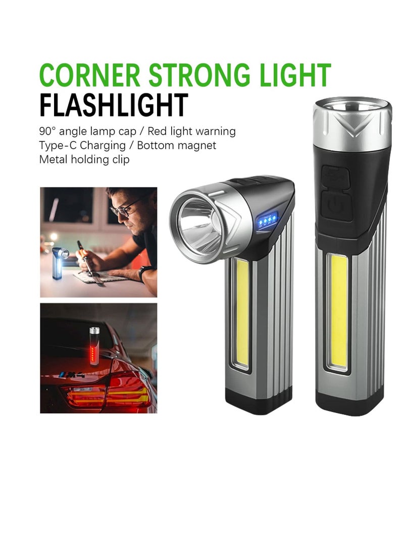 Generic - USB Rechargeable Torch, Mini LED Torch Light, Super Bright IP65 Waterproof Torch, 7 Modes with Ideal Flashlight for Camping, Emergency, Indoor and Outdoor Use [Energy Class A+++] - Image 1