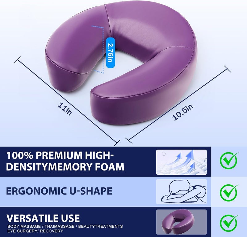 KONOVOLY Universal Headrest Face Cushion Face Pillow for Massage Table and Massage Chair, Professional Massage Table Universal Face Head Neck Rest Pad with Soft Memory Foam (Purple) - Image 5