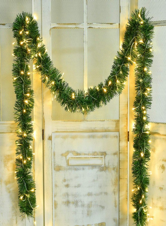 DearHouse 16.4 Foot Christmas Garland Decorations with 50 LED Light, Green Holiday Decor for Outdoor or Indoor Home Garden Artificial Greenery, or Holiday Party Decorations - Image 1