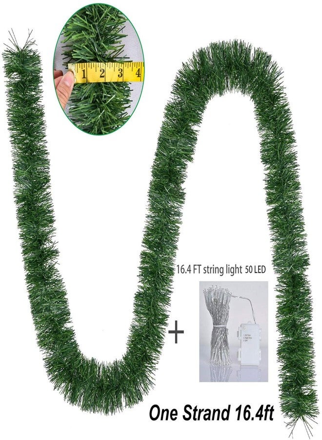 DearHouse 16.4 Foot Christmas Garland Decorations with 50 LED Light, Green Holiday Decor for Outdoor or Indoor Home Garden Artificial Greenery, or Holiday Party Decorations - Image 3