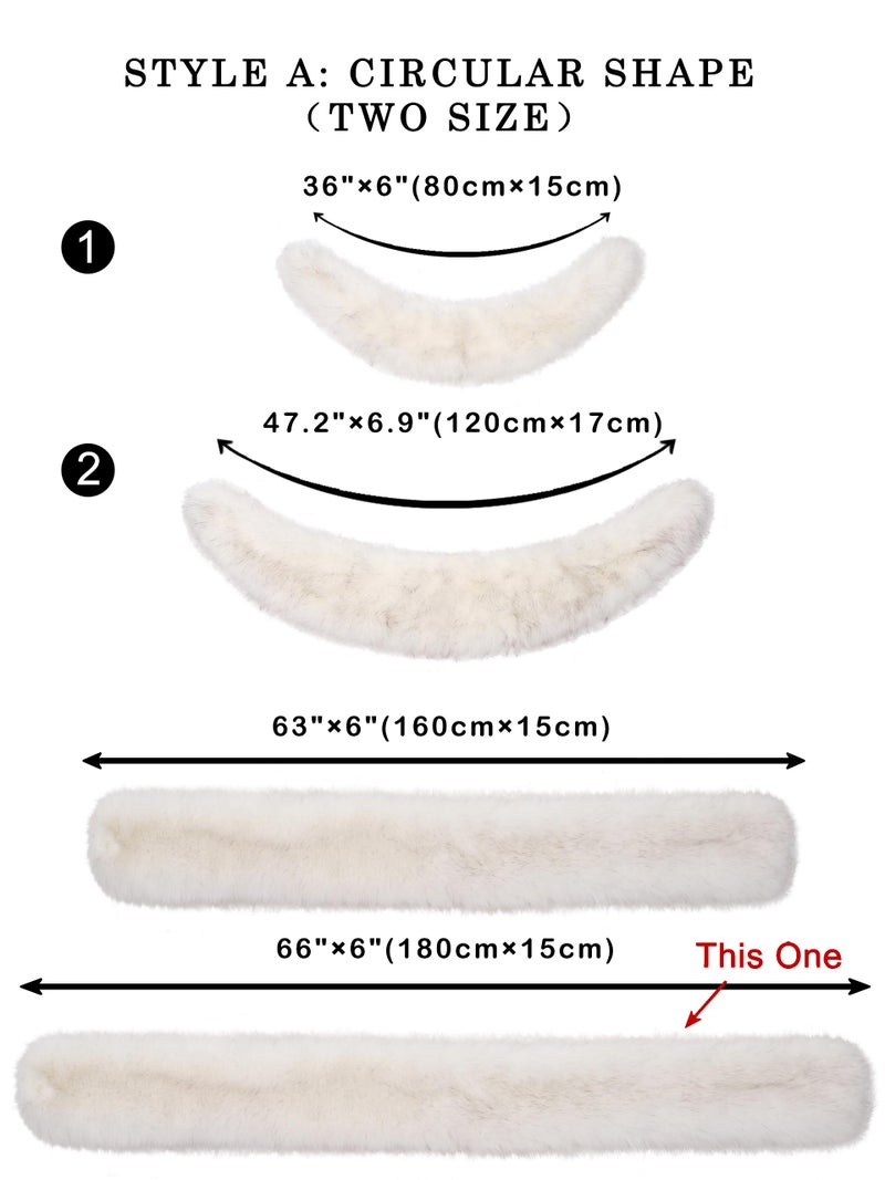 LA CARRIE Women's Faux Fur Collar Scarf Wrap Shawl Cold Winter Warmer(White,XL) - Image 3