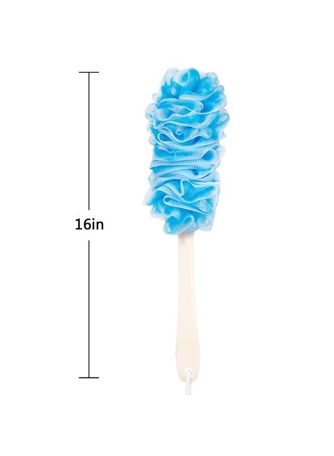 Arswin Lufa Back Scrubber for Shower, Anti-Slip Long Handle Bath Sponge Shower Brush, Soft Nylon Mesh Back Cleaner Washer, Loofah on a Stick Body Brush for Women&Men (Blue) - Image 5