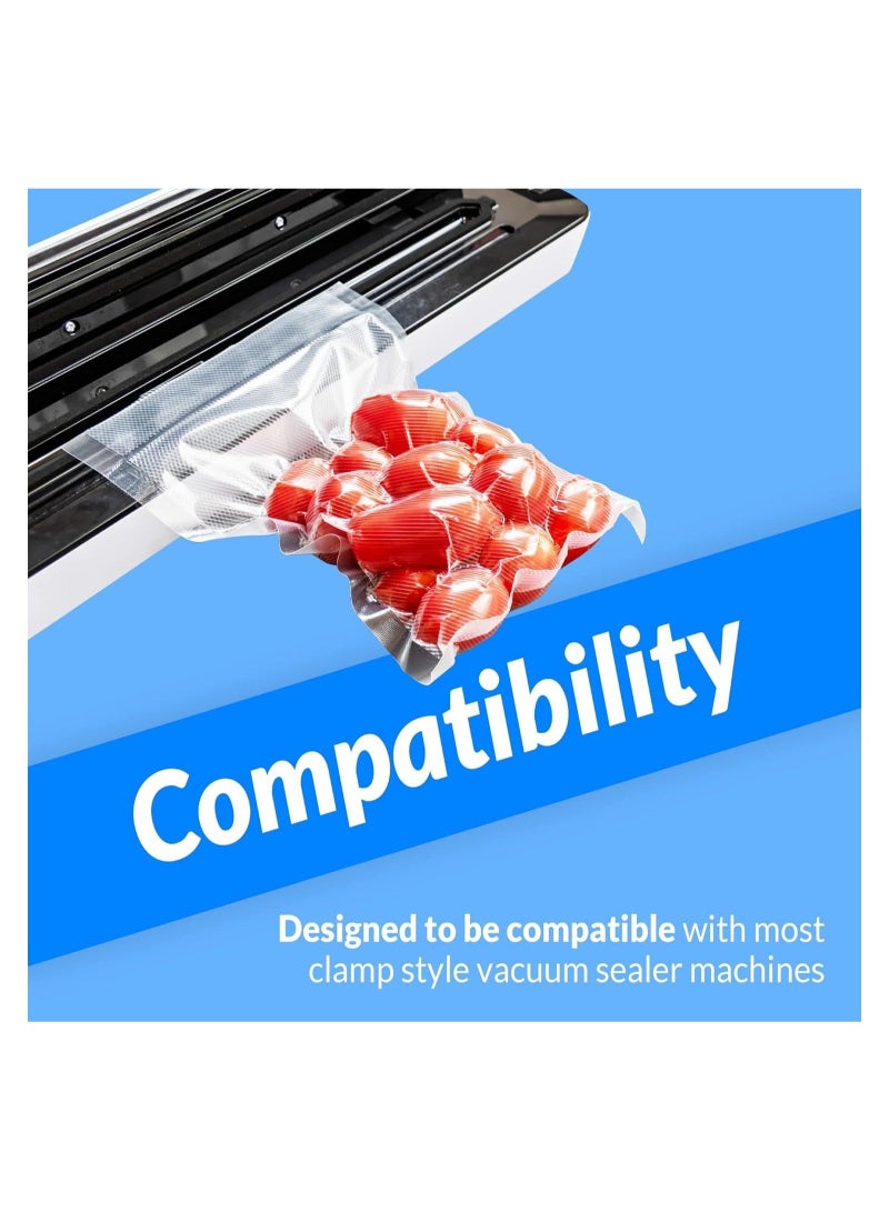 كابتن تيك Vacuum Sealer Bags, 100 Bags Pre-Cut Embossed Vacuum Bags, BPA Free Vacuum Seal Bags, Universal Design Pre-Cut Bag, for Sous Vide, Food Freezer Storage, Food Prep, Pint Size, Clear (6x10 in.) - Image 2