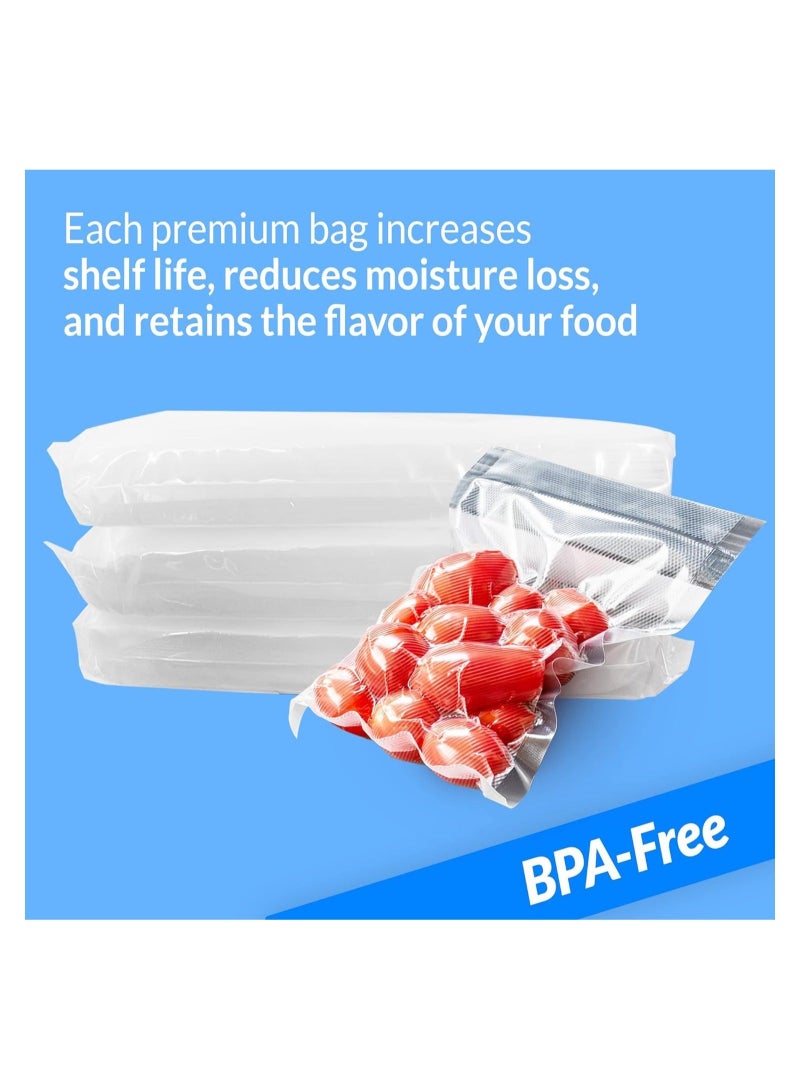 كابتن تيك Vacuum Sealer Bags, 100 Bags Pre-Cut Embossed Vacuum Bags, BPA Free Vacuum Seal Bags, Universal Design Pre-Cut Bag, for Sous Vide, Food Freezer Storage, Food Prep, Pint Size, Clear (6x10 in.) - Image 3