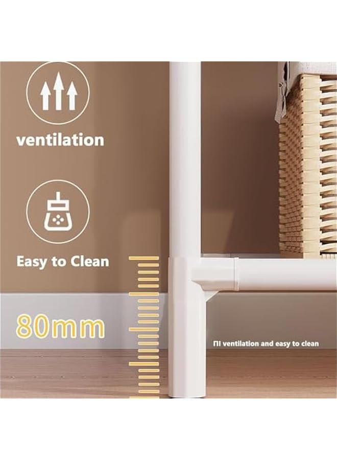 هوكور Durku Clothes Rack,Clothing Rack with Storage Bag, 3-in-1 Garment Rack, Non-woven Shelves for Shoes, Clothes Rack for Bedroom, Hallway, Entryway (Black) - Image 4