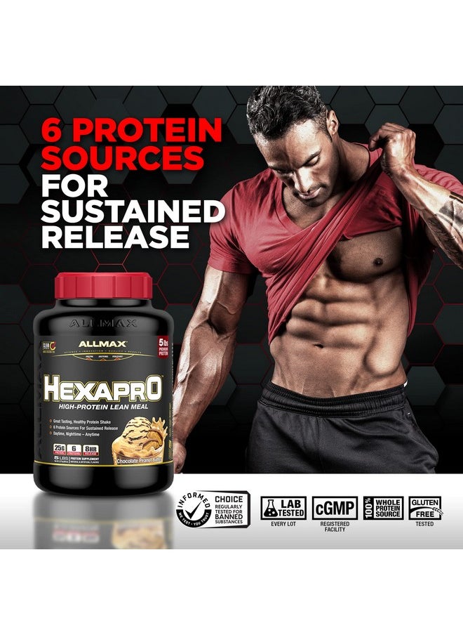 AllMax Nutrition - ALLMAX HEXAPRO, Chocolate - 2 lb - 25 Grams of Protein Per Serving - 8-Hour Sustained Release - Zero Sugar - 21 Servings - Image 1