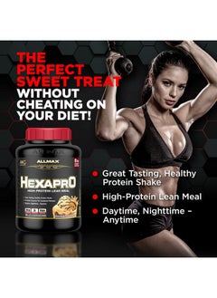 AllMax Nutrition ALLMAX HEXAPRO, Chocolate - 2 lb - 25 Grams of Protein Per Serving - 8-Hour Sustained Release - Zero Sugar - 21 Servings  - Image 3